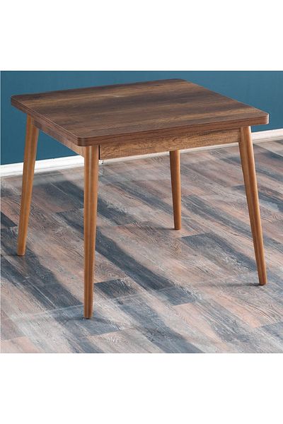 HOMS Brigitte kitchen table, square, walnut color, 80 cm