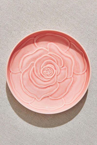 Paşabahçe Pink Rose Ceramic Pit Plate