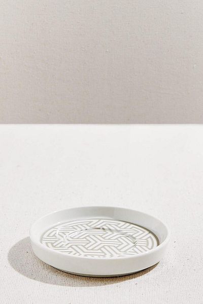 Paşabahçe Geometric Porcelain Tea Plate - Silver