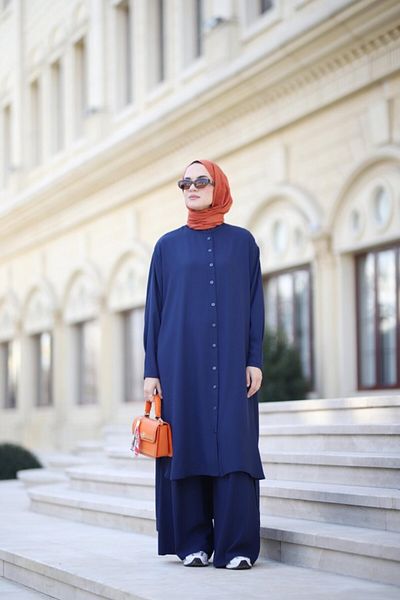 NS Moda Indigo Hijab Voile Set - Model 532