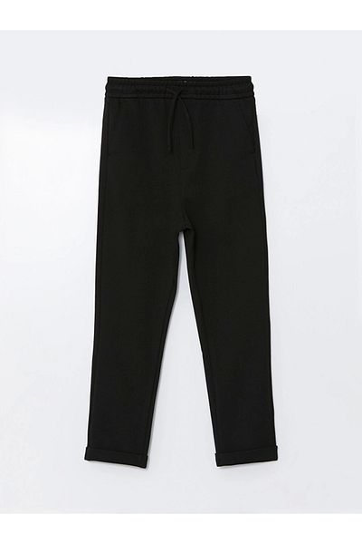 LC Waikiki Pantaloni pentru băieți LCW Vision Black, cu talie elastică, slim fit