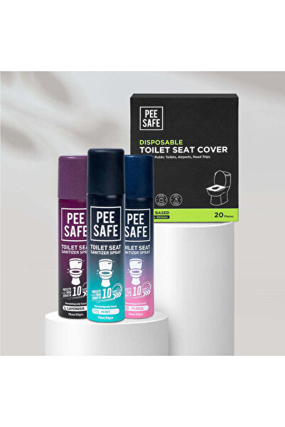 Pee Safe مجموعة نظافة المرحاض من PeeSafe | عبوة من 3 بخاخات لتطهير مقعد المرح...