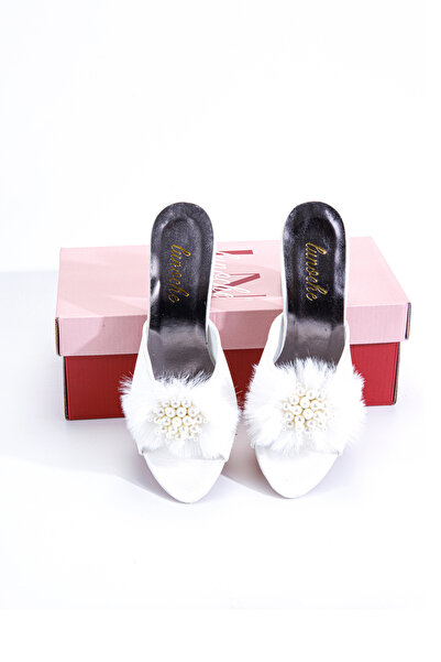 Lunoche Nightwear نعال المهر النسائية من حجر الريش، نعال منزلية يومية أنيقة، نعال زفاف مزخرفة لمهر المولود الجديد