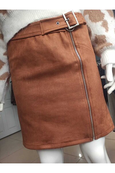 Elaxi Μίνι σουέτ φούστα με λεπτομέρεια ζώνης με φερμουάρ