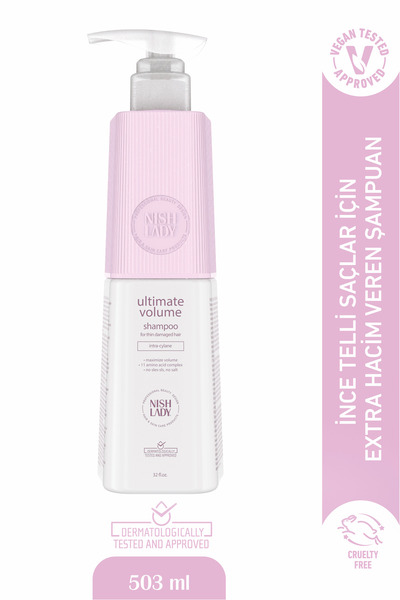 NISHLADY Ultimate Volume Hacim Verici Şampuan – Yıpranmış ve Zayıf Saçlar İçi...