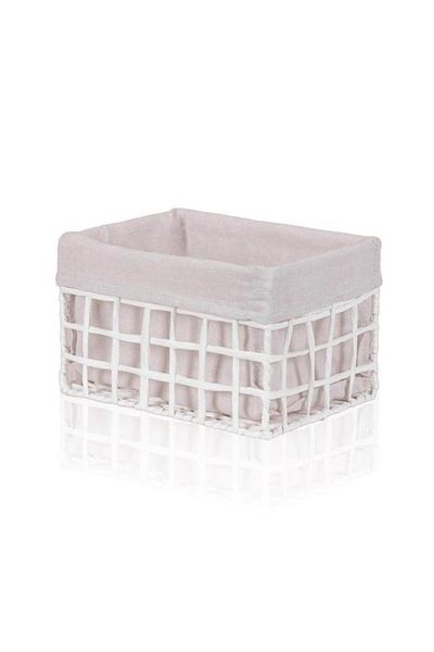 The Mia Braid Wicker Organizer Basket White 26X18X16 cm Spt0088