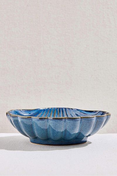Paşabahçe Blue Ceramic Oyster Bowl