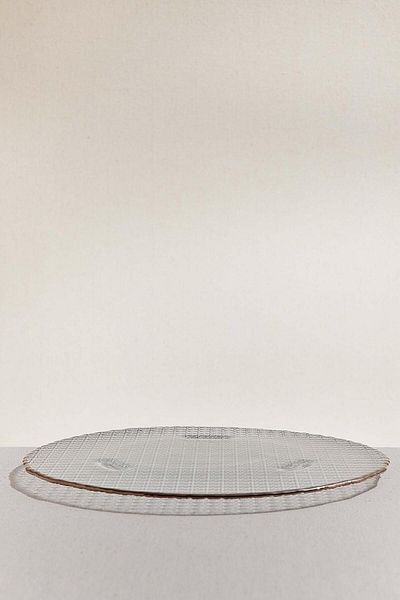 Paşabahçe Frosted Glass Cheese Plate Platinum 34 cm