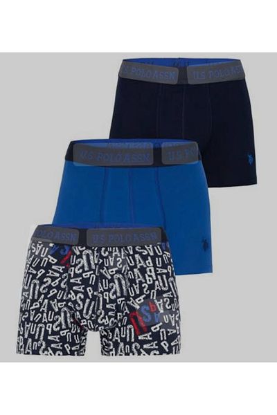 U.S. Polo Assn. Άνδρας, Αδειοδοτημένος, USPA, (Saks-Printed-Navy) 3-Boxer