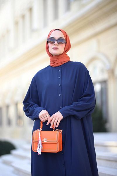 NS Moda Indigo Hijab Voile Set - Model 532
