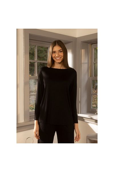 Penelope Tricou negru cu mânecă lungă pentru femei - Colecția Baily