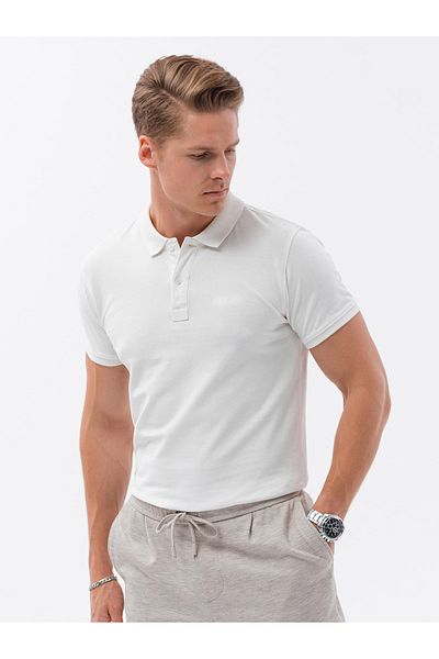 OMBRE Poloshirt aus Piqué-Strick - Ecru V7 S1746 M