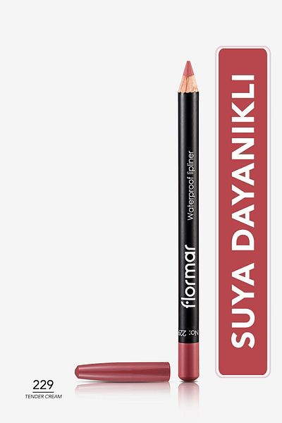 Flormar Waterproof Lip Liner (PINK) - Waterproof Lipliner - 229 Tender Cream -8690604111299