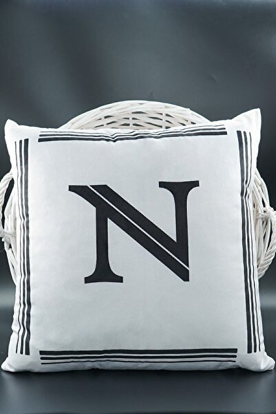 ASDİVA Κάλυμμα μαξιλαριού με γράμματα βελούδο 43x43 εκ. Διπλής όψης Γράμμα Ν ...