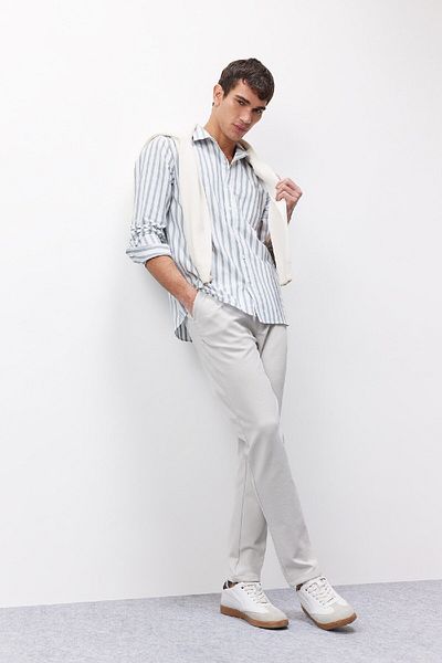 DeFacto Basic Jogger Pants - Straight Waist, Lace-Up Pocket, Straight Leg C6022Ax25Sp