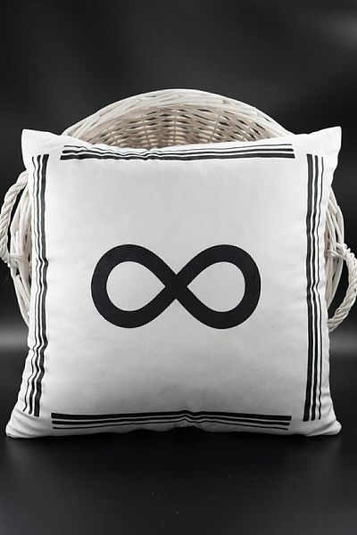 ASDİVA Infinite Symbol Throw Pillow Cover Velvet 43x43 Cm Double Sided Infinity Cat Patterned Marriage Proposal