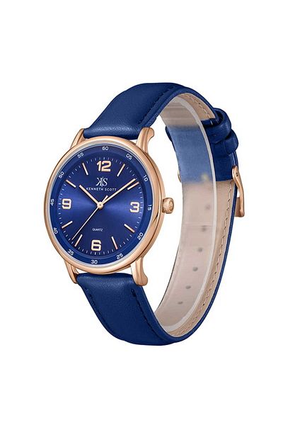 Kenneth Scott Men's PC21 Movement Watch, Analog Display and Polyurethane Strap - K23040-RLNN, Blue