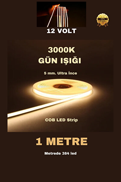 ankarateknik 5mm. Ultra İnce 1 METRE COB Şerit Led/ Renk Seçiniz