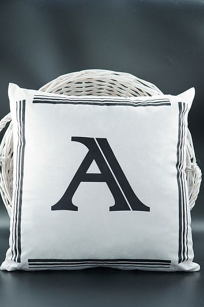 ASDİVA 43X43 cm Velvet Throw Pillow Cover - Double Sided, Letter a Cat Pattern, Birthday Marriage Proposal