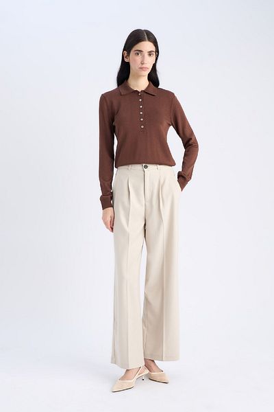 DeFacto Regular Fit Polo Neck Basic Plain Knitwear Sweater D6259Ax25Sp