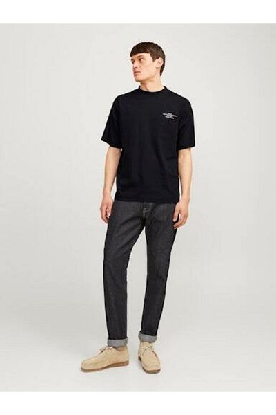 Jack & Jones Jprblachad Branding Ss Crew Neck Tee Sn Tricou bărbați 12259357 Negru