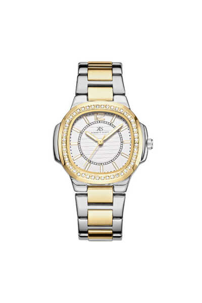 Kenneth Scott ساعة كينيث سكوت النسائية التناظرية ذات المينا الأبيض - K24507-TBTW