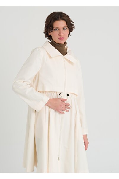 Armağan Beli Büzgülü Kısa Trençkot