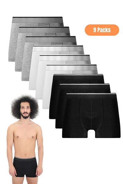 andredimoda Ανδρικό Σετ Μπόξερ Lycra 9 τεμαχίων