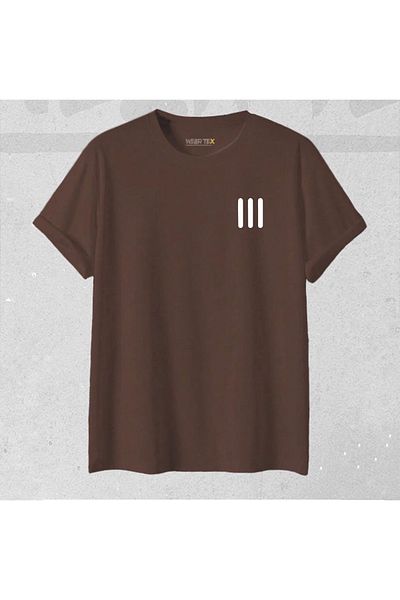 NEW TRENDY COLLECTİON Unisex Three Lines Printed New Season Cotton Oversize T-shirt