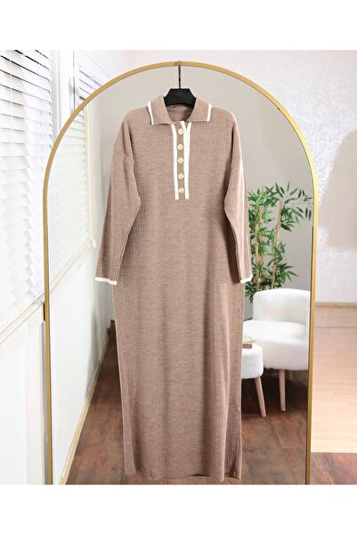 STİLZERAFET ПРЕДНЬОЮ ЗАСТІБКОЮ ТРИКОТАЖНА СУКНЯ