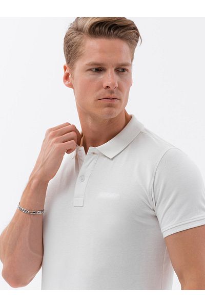 OMBRE Poloshirt aus Piqué-Strick - Ecru V7 S1746 M