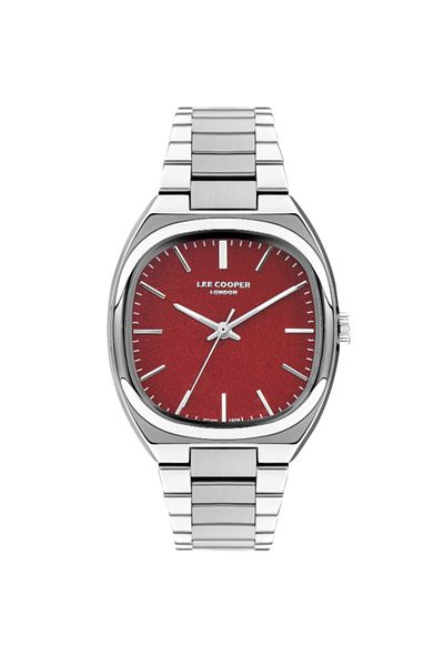 Lee Cooper Women's 2035 Movement Watch, Analog Display and Metal Strap - LC07939.380, Red