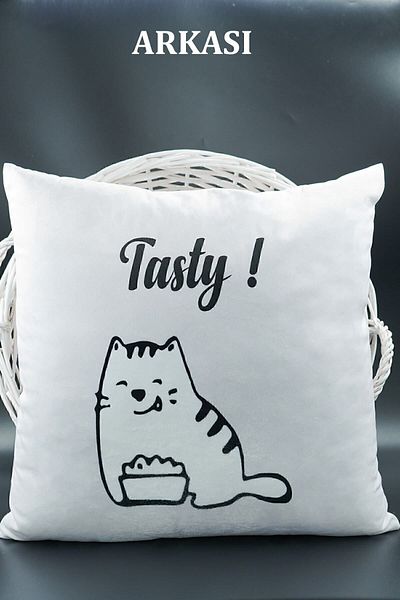 ASDİVA Letter Z Case |   Velvet 43X43 cm |   Double Sided |   Cat Motif