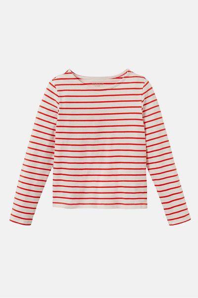 Tchibo Kids Boy Striped Crop T-shirt, White
