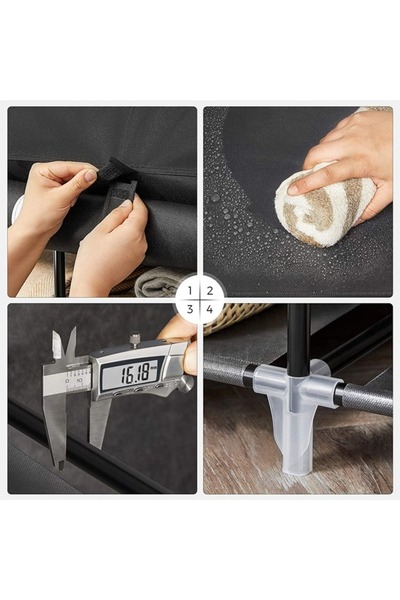 Cady One Foldable Fabric Wardrobe and Luggage Organizer with Hanging Rods and Clothes Rack for Storing