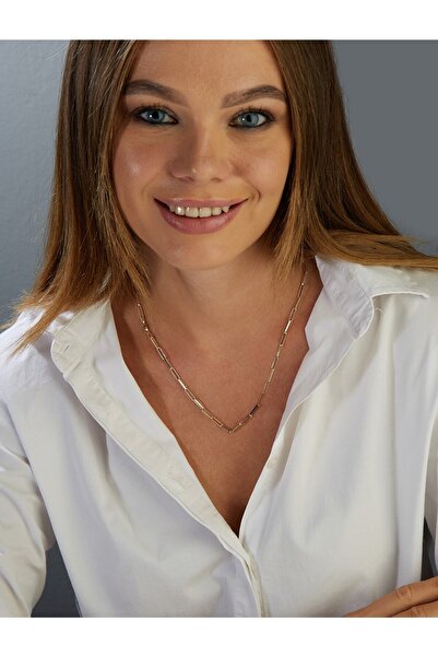 Nilvera Kuyumculuk 14 Ayar Altın Kalın Ataç Zincir Kolye, Işıklı Şık Mücevher...