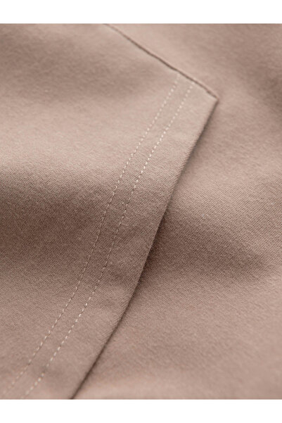 OMBRE Pánská mikina s kapucí klokan s logem - hnědá V3 OM-SSNZ-0162 M