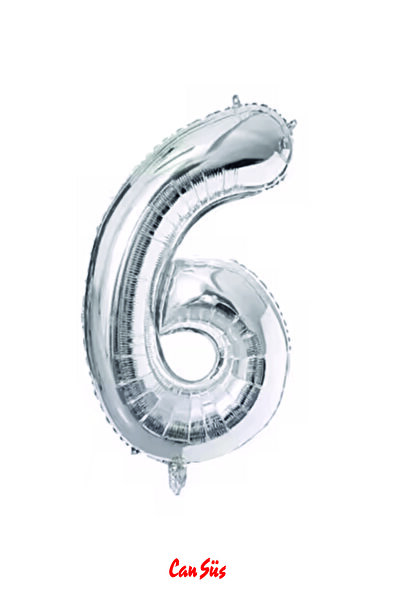 Cansüs Rakam Folyo Balon Gümüş 102cm 40inç