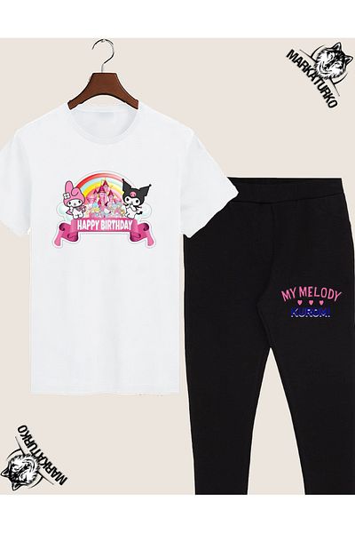 MarkaTurko Happy Birtday Kids T-Shirt Leggings Combination 7052374-4