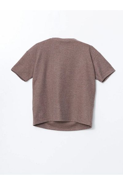 LC Waikiki Pulover tricotaj pentru femei LCW Vision Brown Crew Gât Stone