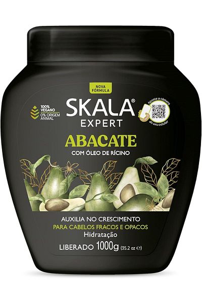 SKALA Skala Avocado Hair Cream Hair Treatment Conditioning (1000G) Imported From Brazil