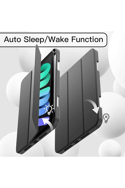 TEKNETSTORE iPad Mini 7 (A17 Pro) Case Smart Pen Slot Charging Case with Sleep Mode