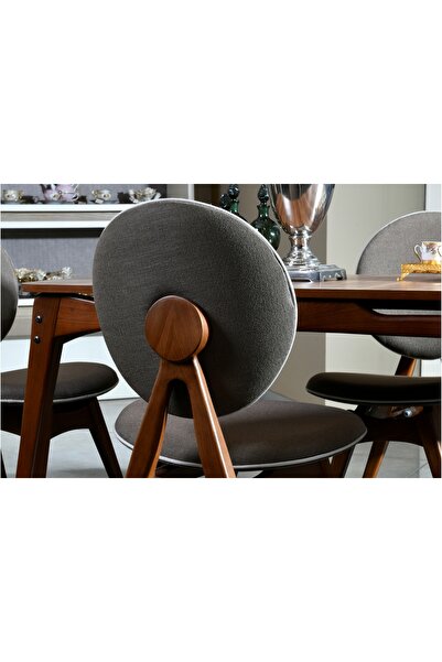 VOWTURKEY Touch Iskandinav El Işçiliği Salon&mutfak Masa Takımı Kahverengi Keten Kumaş 80*160