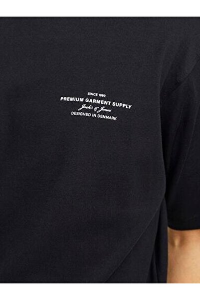 Jack & Jones Ανδρικό μπλουζάκι Jprblachad Branding Ss Crew Neck Tee Sn 12259357 Μαύρο