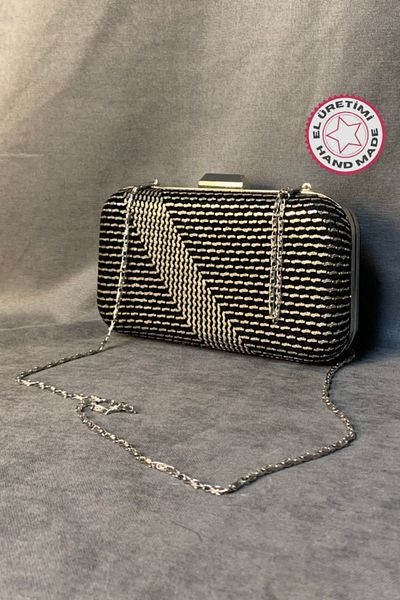 Uretti - Zekiye 2776 Geantă de rochie de seară din sârmă rafinată lucrată manual - 11 X 20 Cm