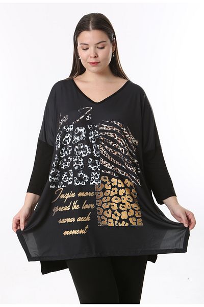 XL Modam Women's Patterned Large Size Tunic