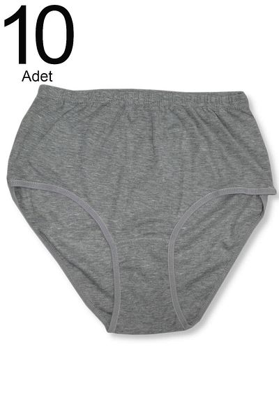 ENTAHA Tutku Women's Gray 10 Pack Ribbed Bato Panties Elf568T0922Ccm10
