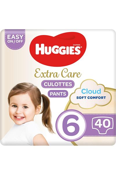 Huggies Huggies Extra Care Diaper Pants, Size 6, 15-25kg, Jumbo Pack, 40 Diaper Pants