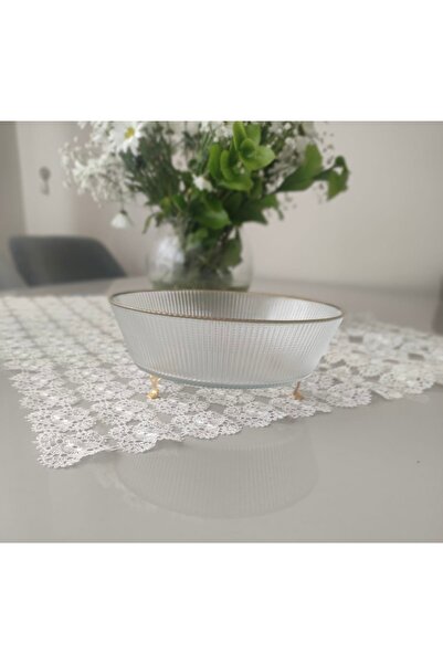 NIDAGE Minik ayaklı 22 cm cam sunumluk meyvelik