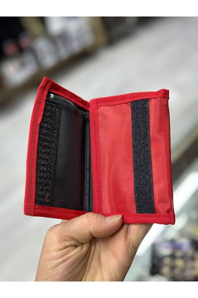 KOMANDO PAZARI Month Star Turkish Flag Embroidered Red Wallet